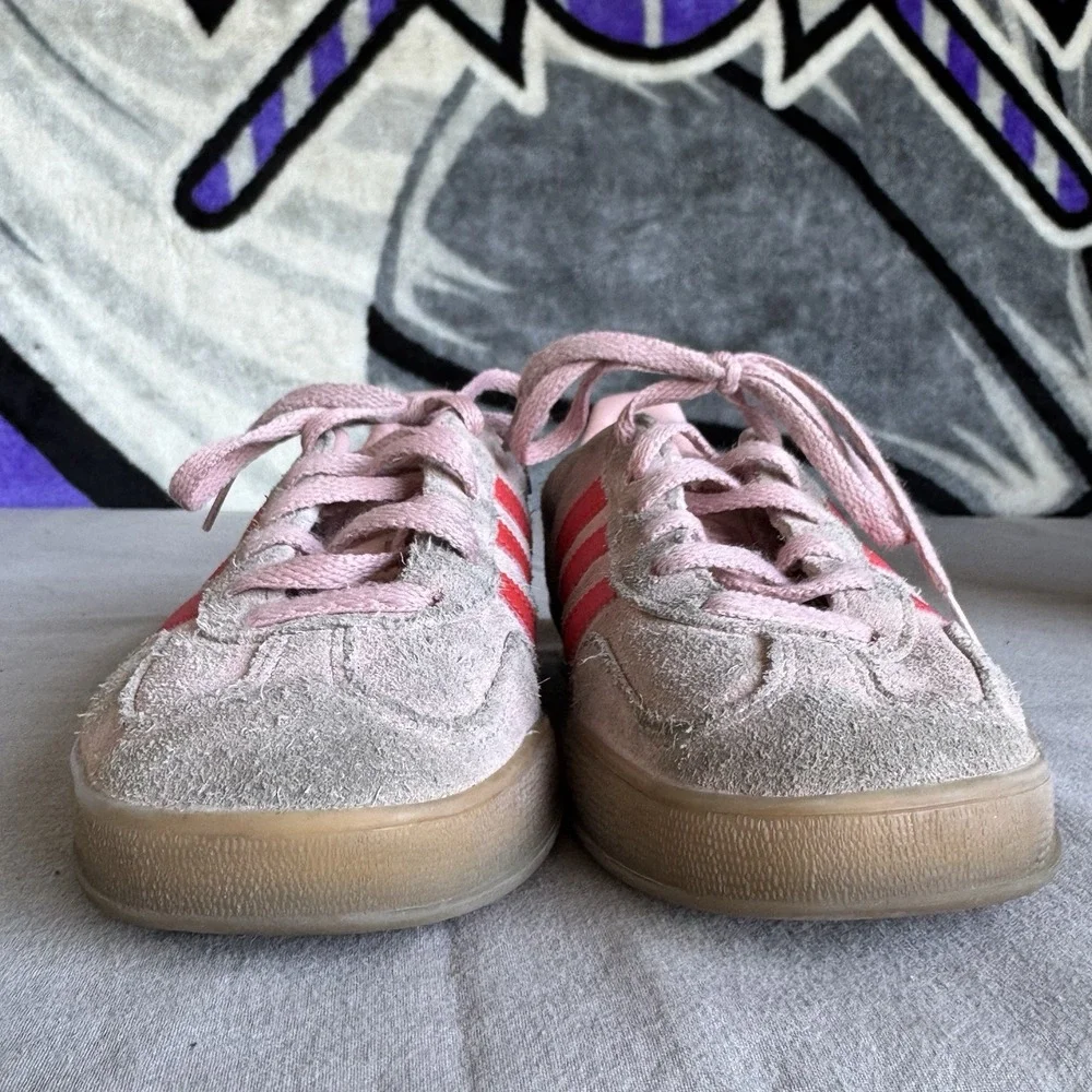 Size 6 - Adidas Gazelle Indoor‎ Shoes Womens Pink Red Suede Sneakers Gum Sole